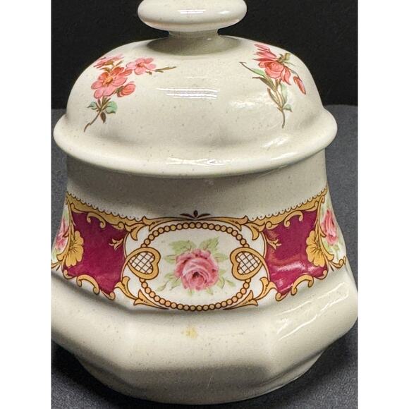 Vintage Covered Jar Trinket Box Sugar Bowl – 4" Tall - Picture 12 of 14